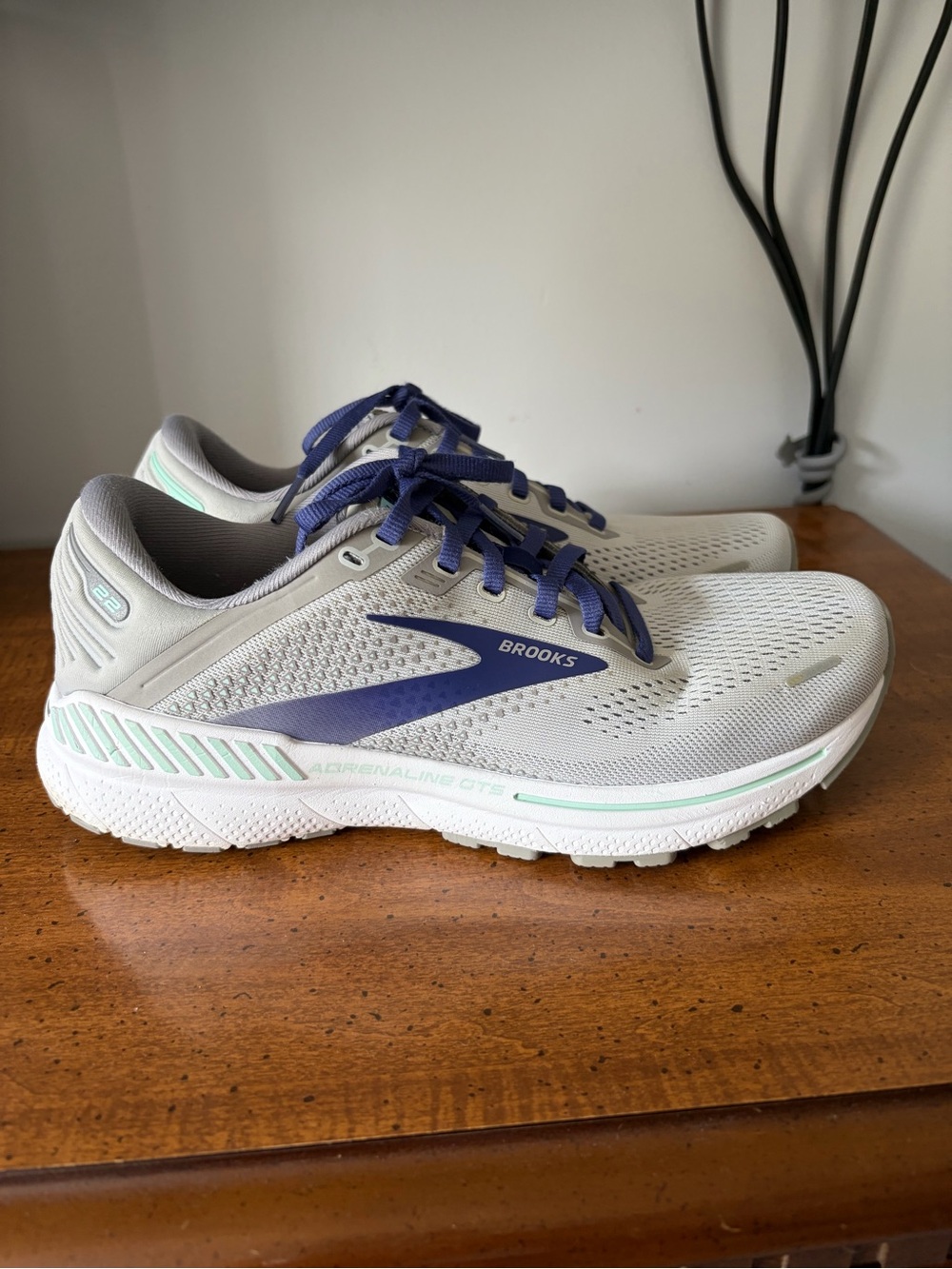 Brooks Adrenaline GTS Women's Running Shoes - Light Gray with Navy